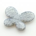 Kunststof kraal vlinder grijs 40 x 35 mm