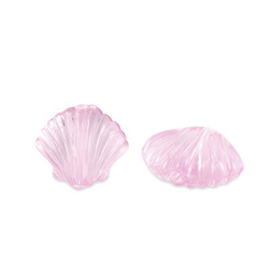 Acryl kralen schelp Transparant Azalea pink 10 x 12 mm