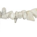 Splitkraaltje half-edelsteen Howlite wit-grijs 3 x 6 mm