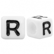Letterkraal R (acryl) wit 6 x 6 mm (rijggat 3,6 mm), per stuk