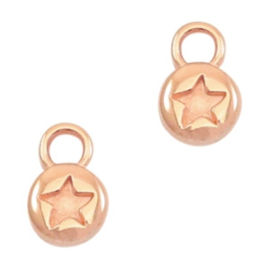 Bedels DQ metaal rond 6mm star Rosé goud (nikkelvrij)