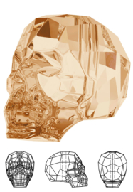 Kraal 5750 Skull Bead schedel 15x13mm Crystal Golden Shadow