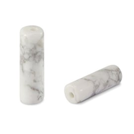 Natuursteen kralen magnesiet tubes  White marble