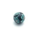 Bloemkraal fimo blauw 12 mm, per 3 stuks