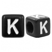 Letterkraal K (acryl) 6 x 6 mm (rijggat 3,6 mm), per stuk