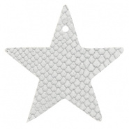 DQ Leer hanger ster Star White 5 x 5 cm