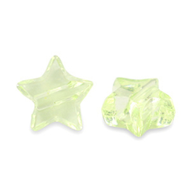 Acryl kralen Ster Transparent light green 6 x 6 mm