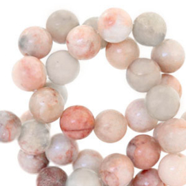 Natuursteen kralen calciet en marmer 8mm Vintage rose multicolour