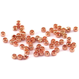 DQ knijpkralen 2 mm Rose gold plated, 50 stuks