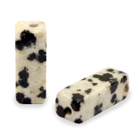 Natuursteen kralen dalmatian stone tubes Greige black