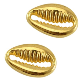 DQ metalen tussenstuk schelp Goud 12 x 8 mm (nikkelvrij)