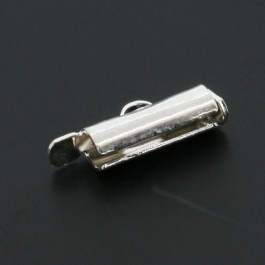 2x eindkap voor weefarmbanden 12 mm zilverkleur (designerskwaliteit)
