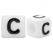 Letterkraal C (acryl) wit 6 x 6 mm (rijggat 3,6 mm), per stuk