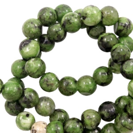 Natuursteen kralen dalmatian stone 8mm Forest green