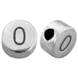 DQ metalen cijferkralen # 0 Antiek zilver (nikkelvrij)
