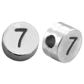 DQ metalen cijferkralen # 7 Antiek zilver (nikkelvrij)