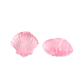 Acryl kralen schelp Transparant pink 10 x 12 mm