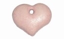 Keramiek hart roze 17 x 20 mm