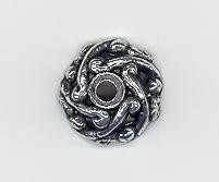 Metallook kralenkapje 5 x 13 mm zilverkleur