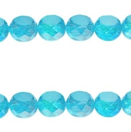 Facet kraal vlak geslepen 6mm Aquamarine Blue Diamond Coating