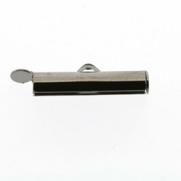 2x eindkap voor weefarmbanden 9 mm antraciet (designerskwaliteit)