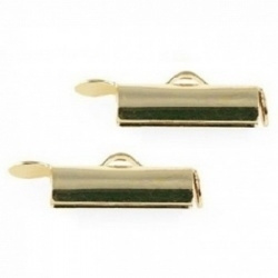 2x eindkap voor weefarmbanden 40 mm goudkleur (designerskwaliteit)