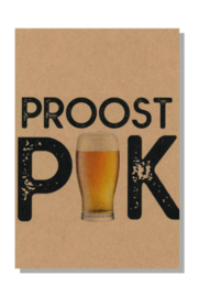 kaart  + envelop + postzegel 'PROOST PIK'