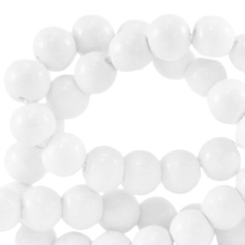 4 mm glaskralen opaque Bright white