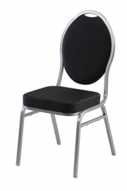 Stackchair Diamond zilver / zwart (kunstleder)