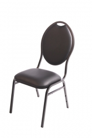 Stackchair Pearl zwart (kunstleder)