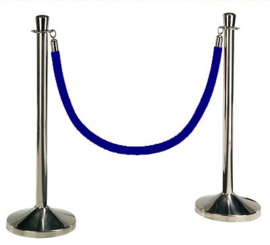 Koord voor afzetpaal velours Blauw