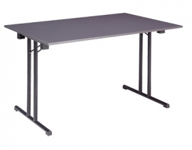 Klaptafel T-Flat beugel melamine rechthoek zwart