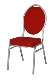 Stackchair Diamond zilver / rood permanent brandvertragend