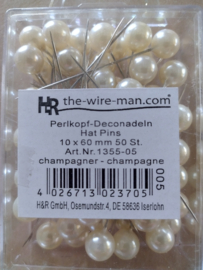 Parelspeld 10x60 mm champagne