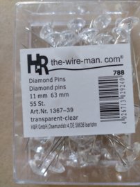 Diamandspeld 11x63 mm transparant