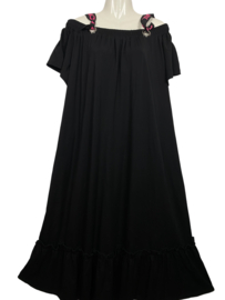 GOZZIP Trendy zwarte stretch jurk 48