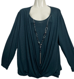 APRICO Chique stretch shirt met ketting 44