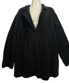SEMPRE PIU Super mooi zwart boucle vest/jasje 50-52