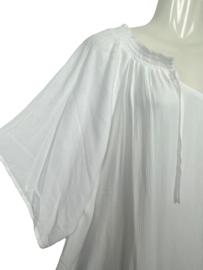 ZEZE Luchtige witte viscose krinkel blouse 48-50