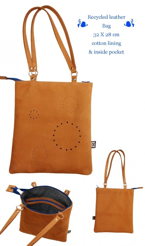 Dotted | recycled leather shopper