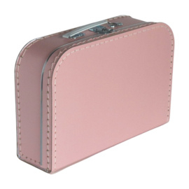 Kartonnen koffertje baby roze - 30 cm