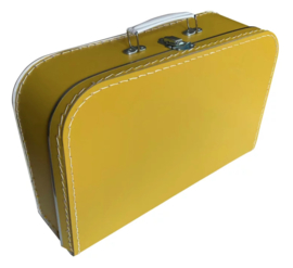 Kartonnen koffertje oker geel - 35 cm