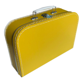 Kartonnen koffertje oker geel - 30 cm