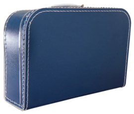 Kartonnen koffertje donker blauw - 35 cm