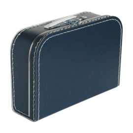 Kartonnen koffertje donker blauw - 30 cm