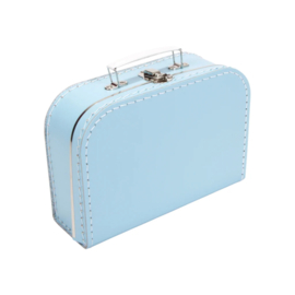 Kartonnen koffertje baby blauw - 20 cm