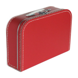 Kartonnen koffertje rood - 30 cm