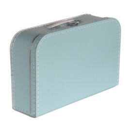Kartonnen koffertje baby blauw - 35 cm