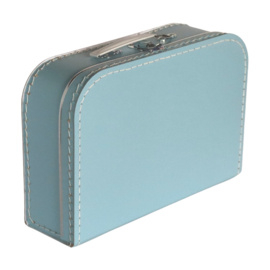 Kartonnen koffertje baby blauw- 30 cm