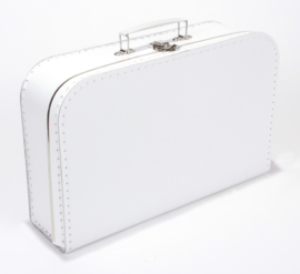 Kartonnen koffertje wit - 35 cm